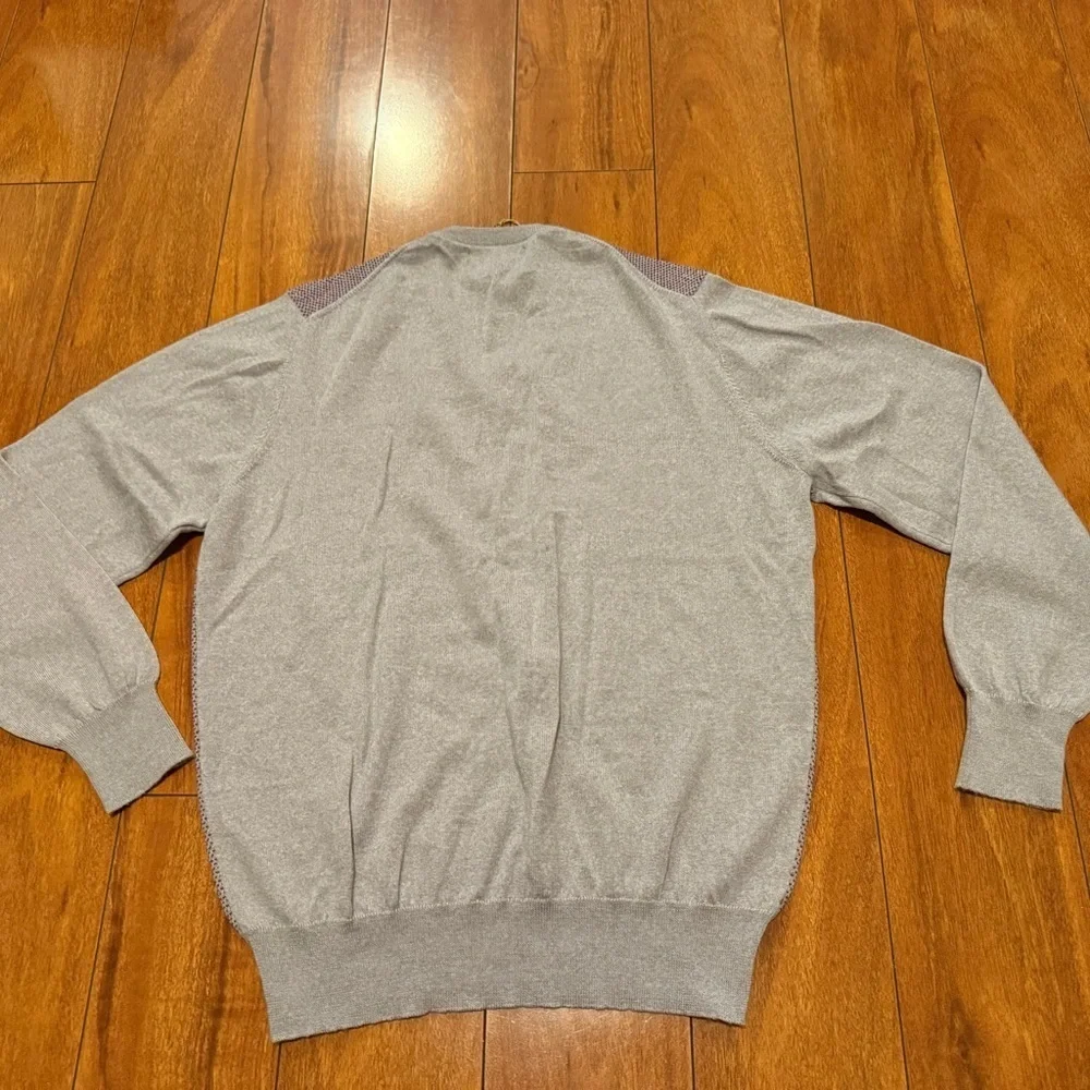 NWT PETER SCOTT Men's Gray and Purple Sweater